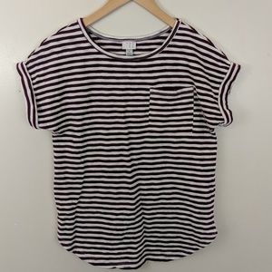 Andeawy Striped Tee T-Shirt Pocket Shirt Small